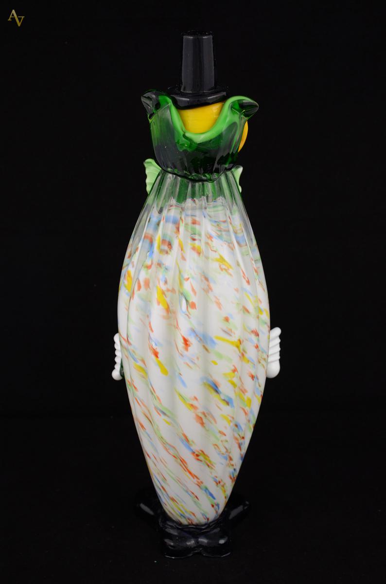 Estatueta em murano rep. Palhaço na cor branco mesclado. Alt. 39 cm - foto 2 de 2