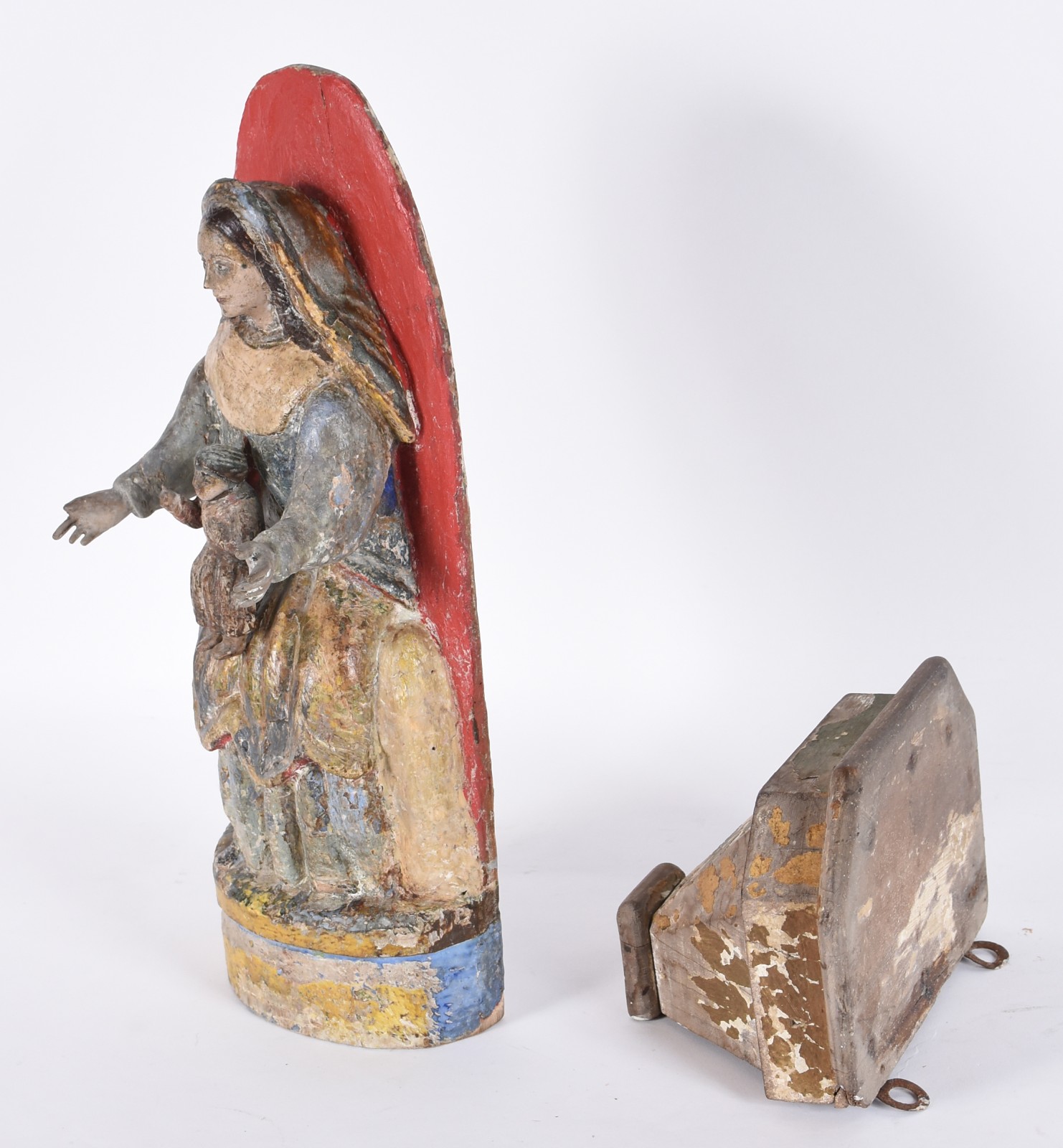 Nossa Senhora com menina - Antiga imagem de madeira policromada... - foto 5 de 7