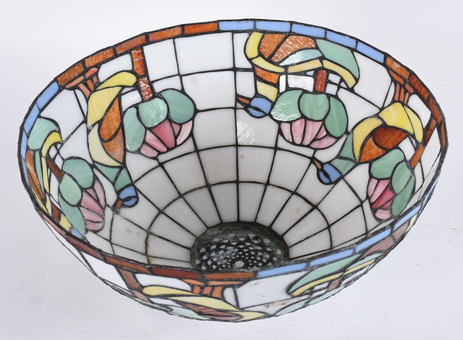 Cúpula para abatjour estilo Tiffany com placas de pasta de vidro... - foto 2 de 4
