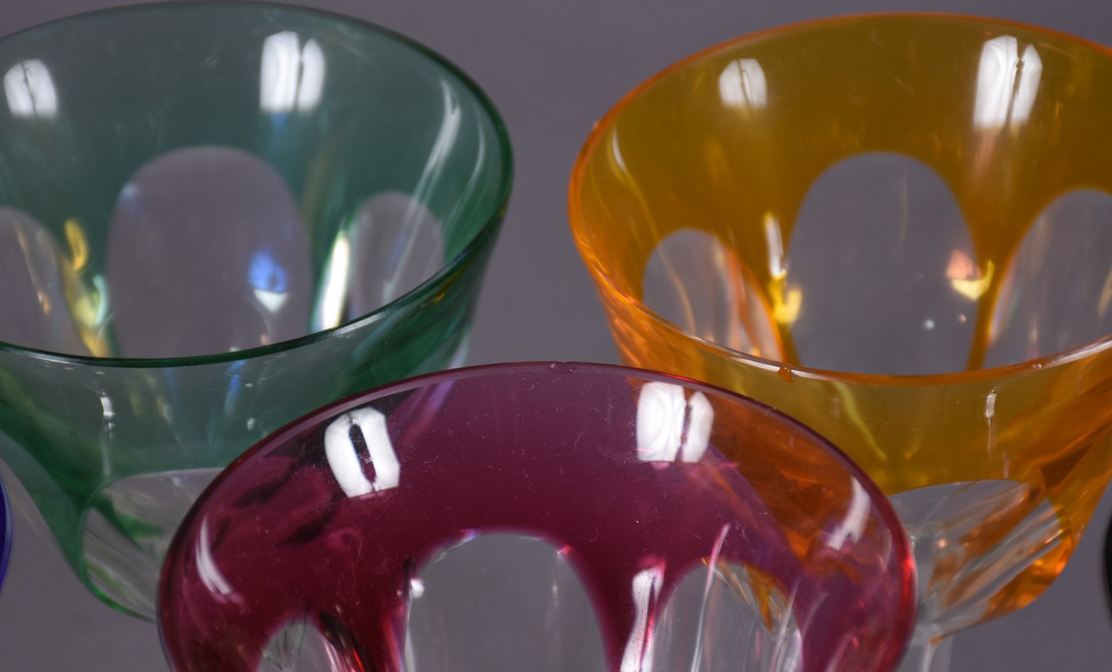 Seis cálices para vinho de cristal doublé em diversas cores... - foto 4 de 4