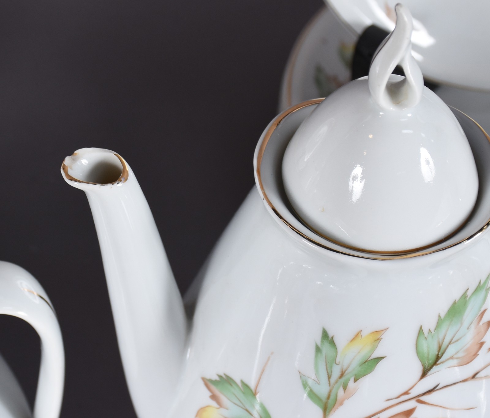 Aparelho de jantar, chá e café de porcelana Real com flores e folhas... - foto 6 de 11