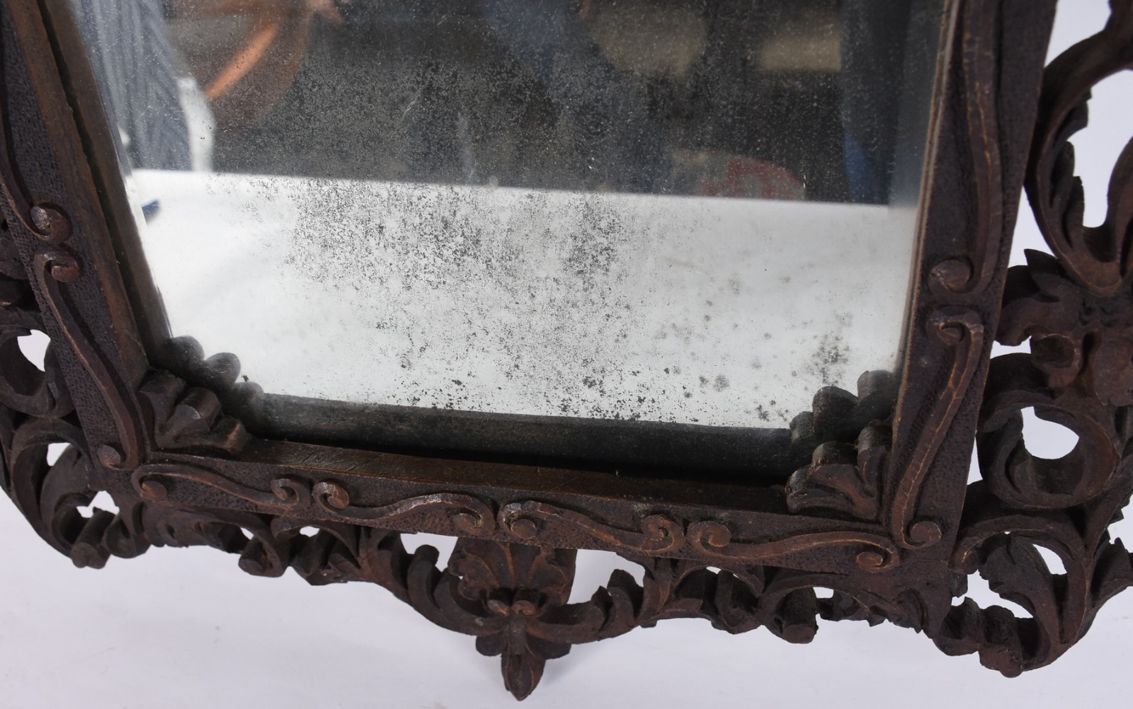 Console de parede em madeira nobre entalhada, tampo de mármore... - foto 7 de 8