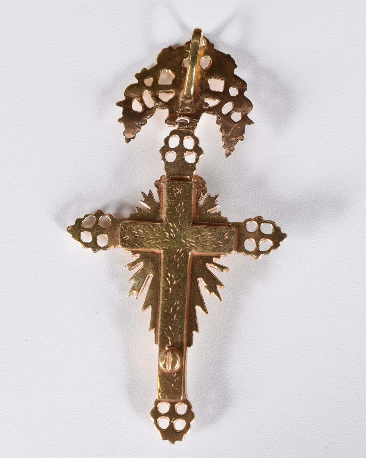 Crucifixo barroco de pendurar em prata com vermeil- Brasil-Bahia... - foto 4 de 4