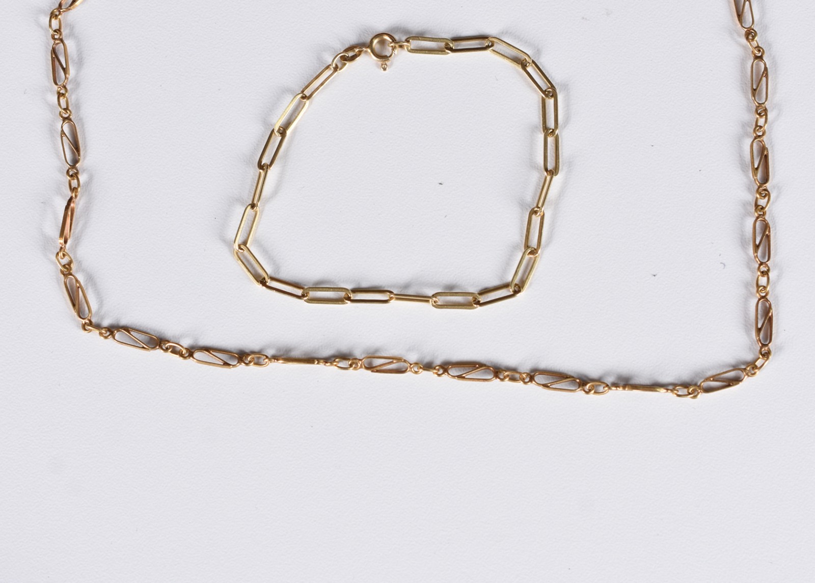 Conjunto de ouro 18 k composto de cordão e pulseira (Por motivos de... - foto 1 de 5