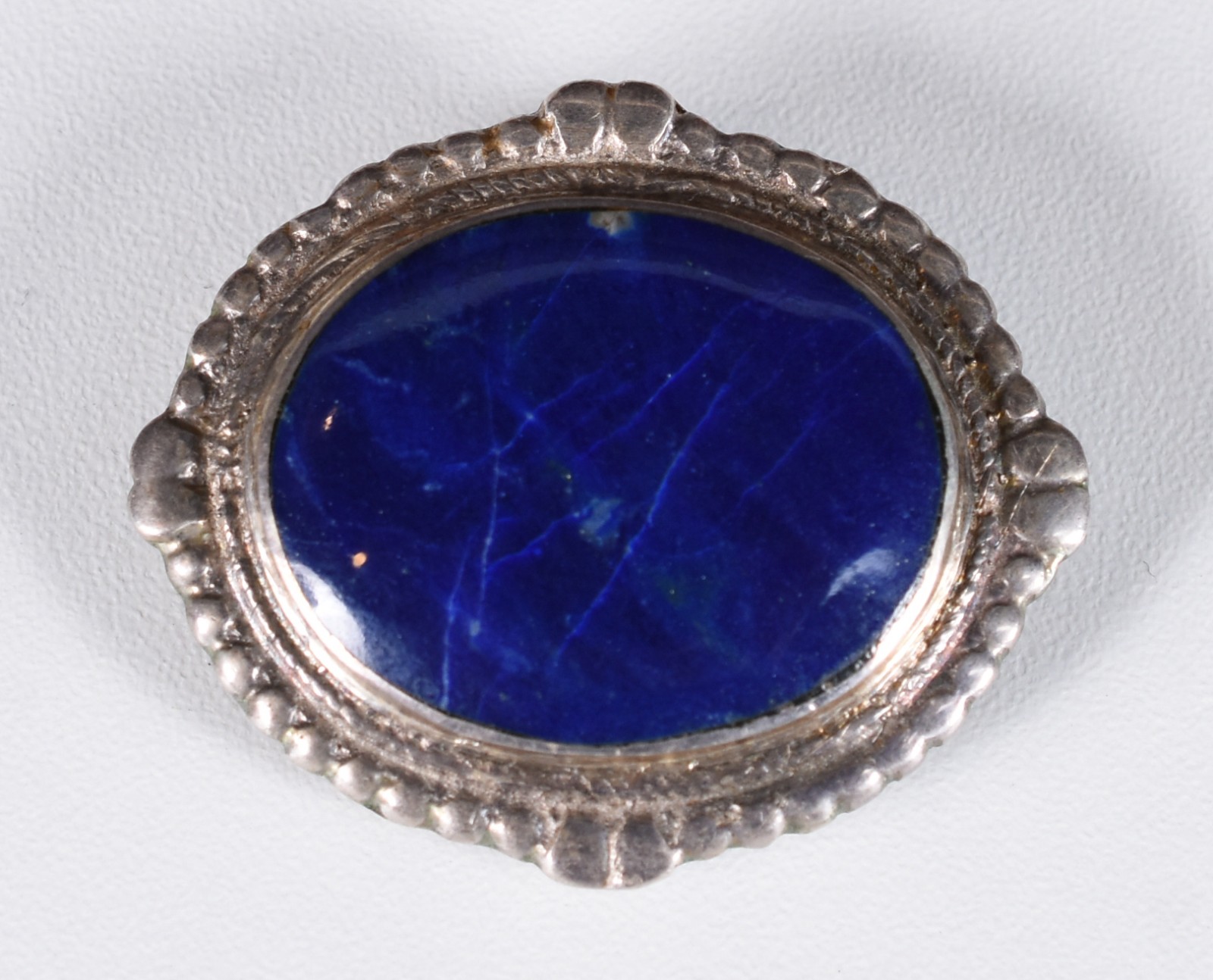 Broche de prata com pedra azul (Por motivos de segurança a peça não... - foto 1 de 3