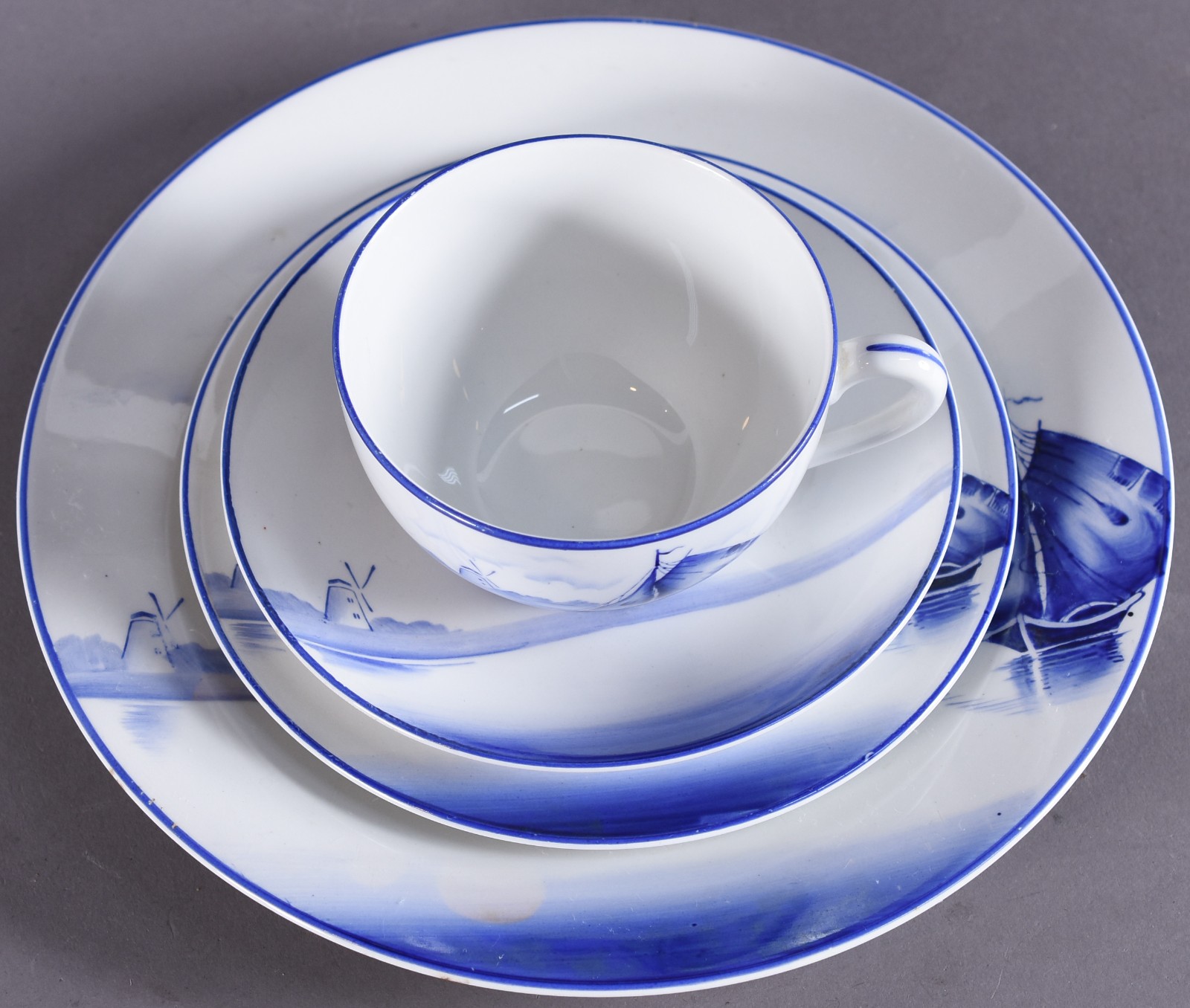 Serviço de chá de porcelana japonesa azul e branca "KOKURA "... - foto 3 de 5