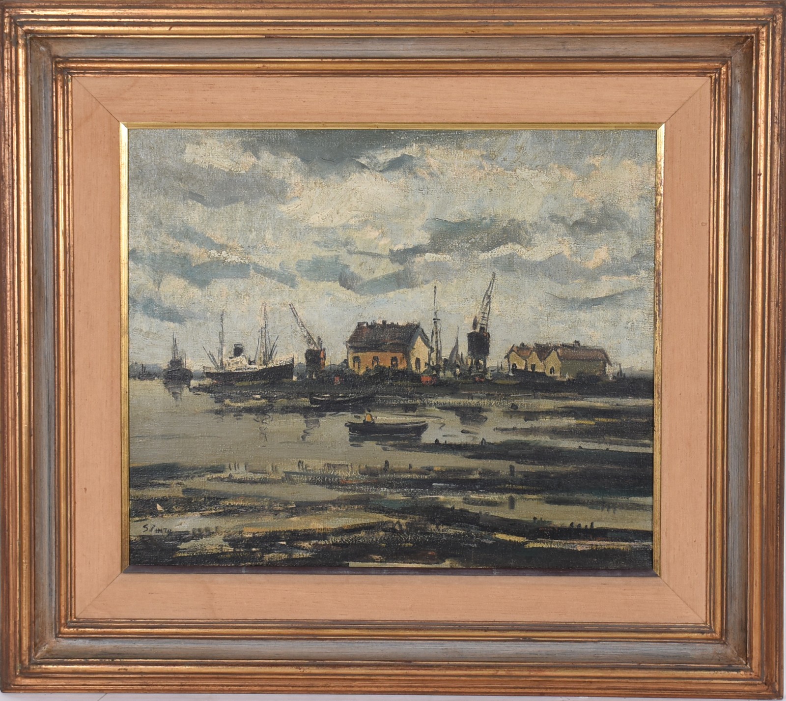 Sylvio Pinto (1918-1997), Marinha com Barco e Casário - foto 2 de 5
