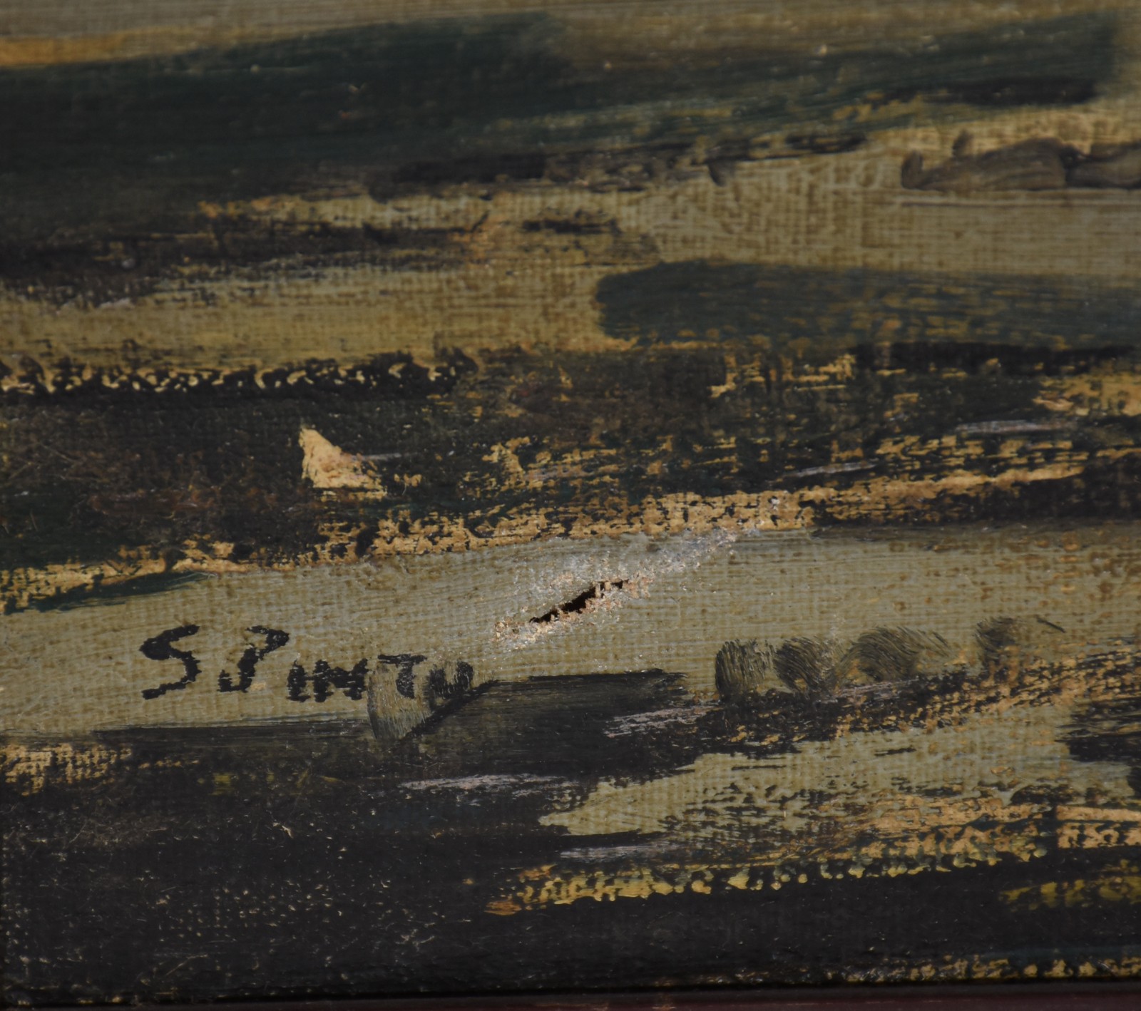 Sylvio Pinto (1918-1997), Marinha com Barco e Casário - foto 4 de 5