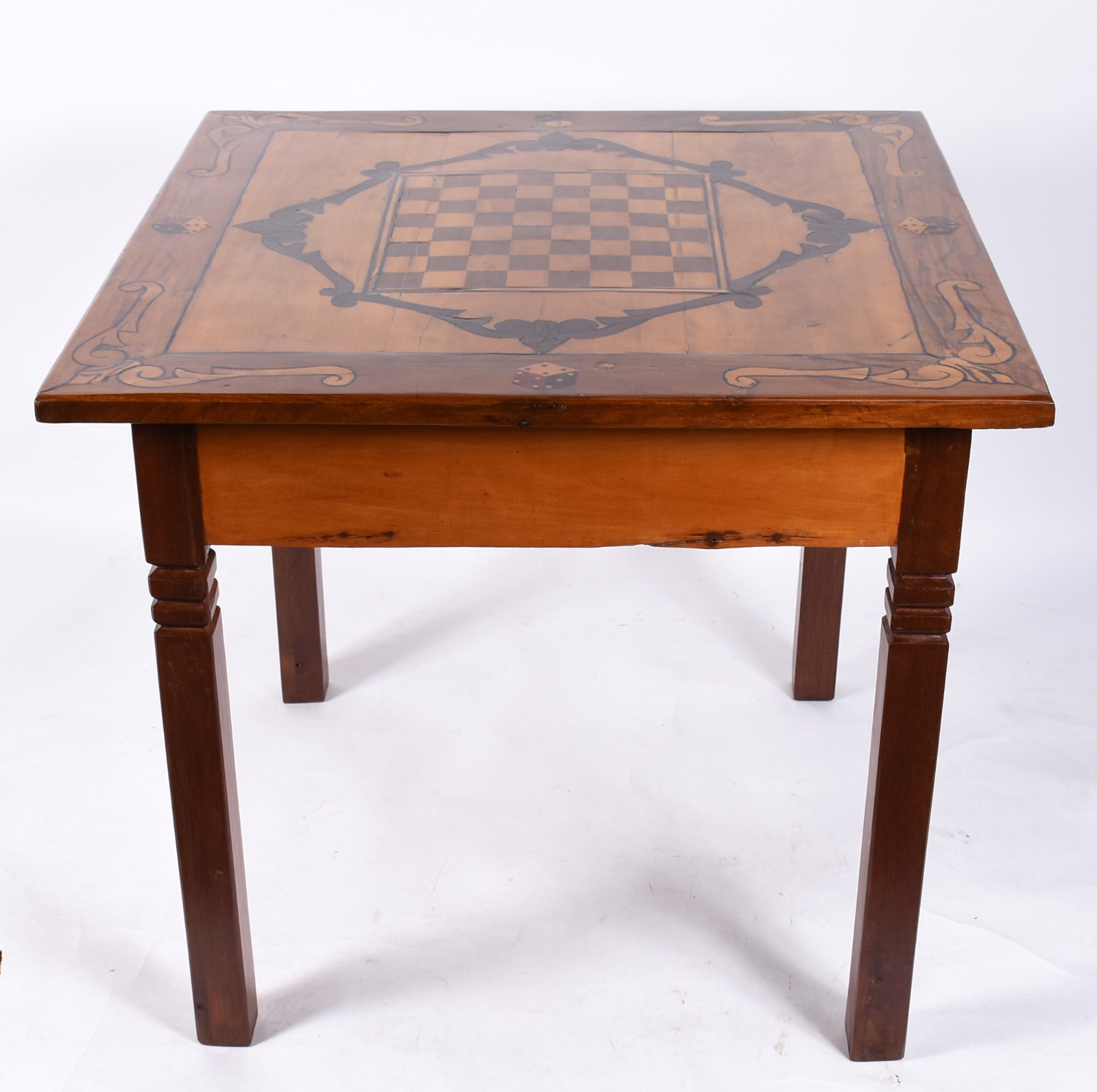Mesa para jogo de madeira nobre, tampo com pinturas e marqueterie... - foto 5 de 5