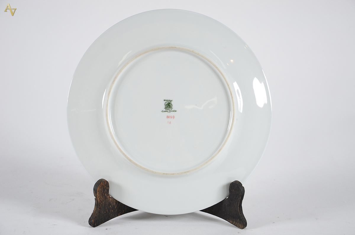 BANCO DO BRASIL - Prato raso de porcelana tcheca, borda azul cobalto... - foto 2 de 2