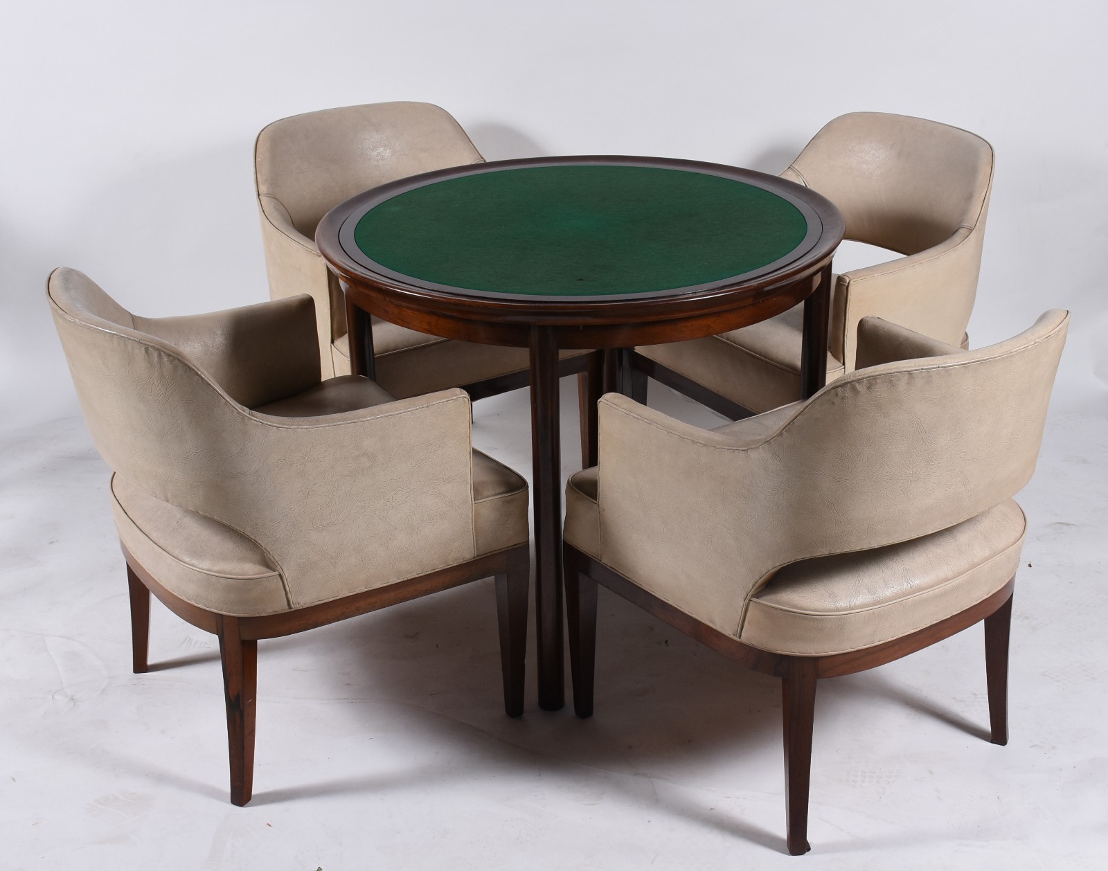 Mesa de jogo de jacarandá, tampo circular reversível sendo um lado de... - foto 2 de 11