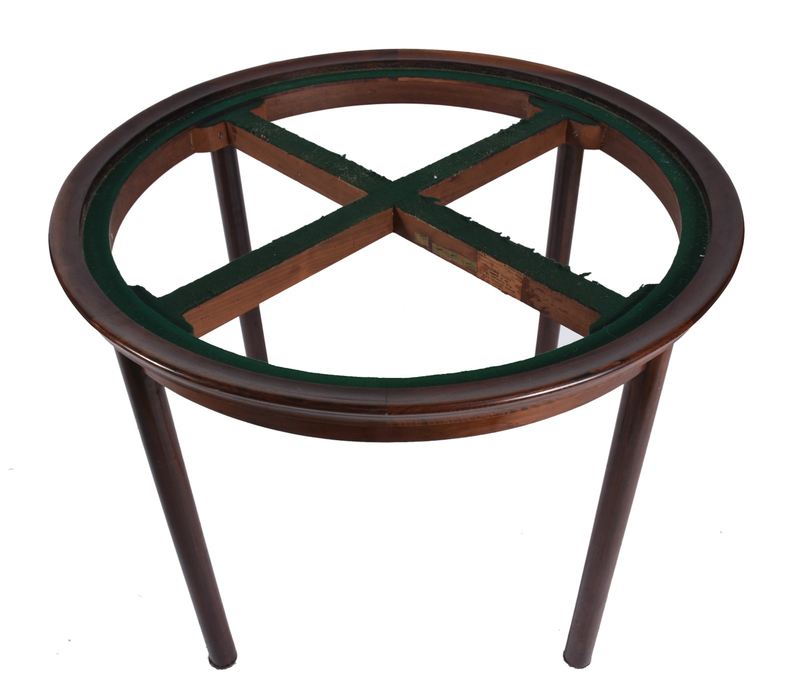 Mesa de jogo de jacarandá, tampo circular reversível sendo um lado de... - foto 10 de 11