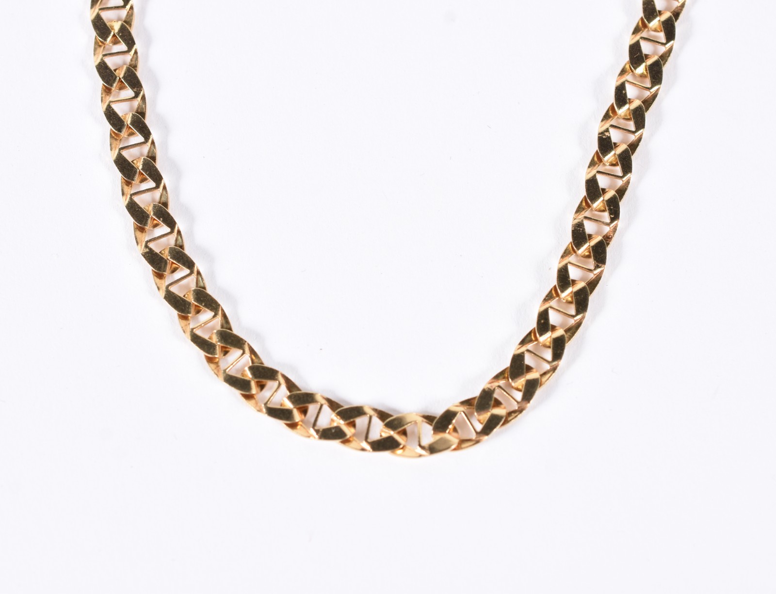Corrente de ouro 18k contraste 750 modelo com elos chatos, fecho... - foto 1 de 3