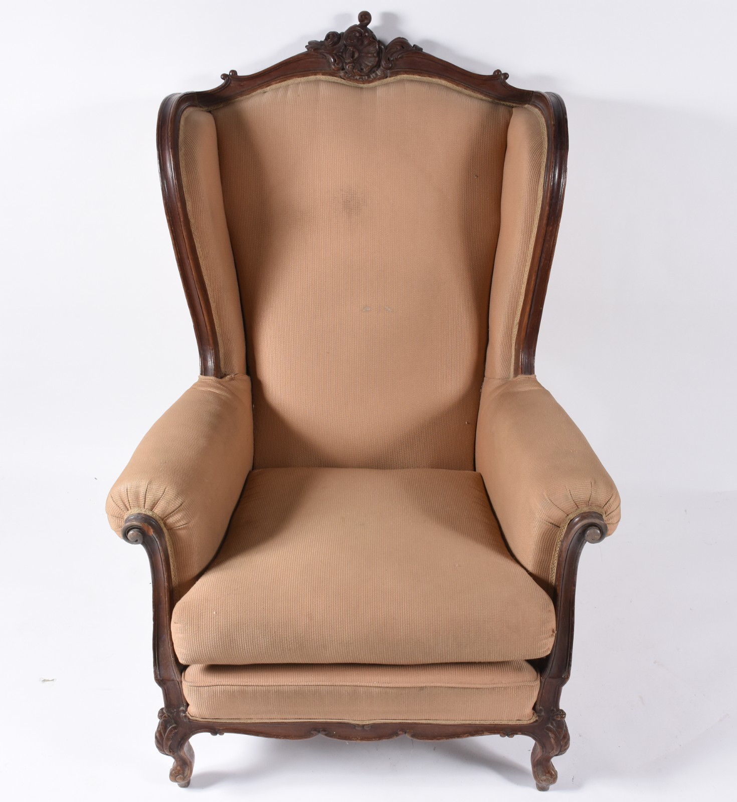 Bergere de madeira nobre, estilo Luis XV, estofamento forrado com... - foto 2 de 6