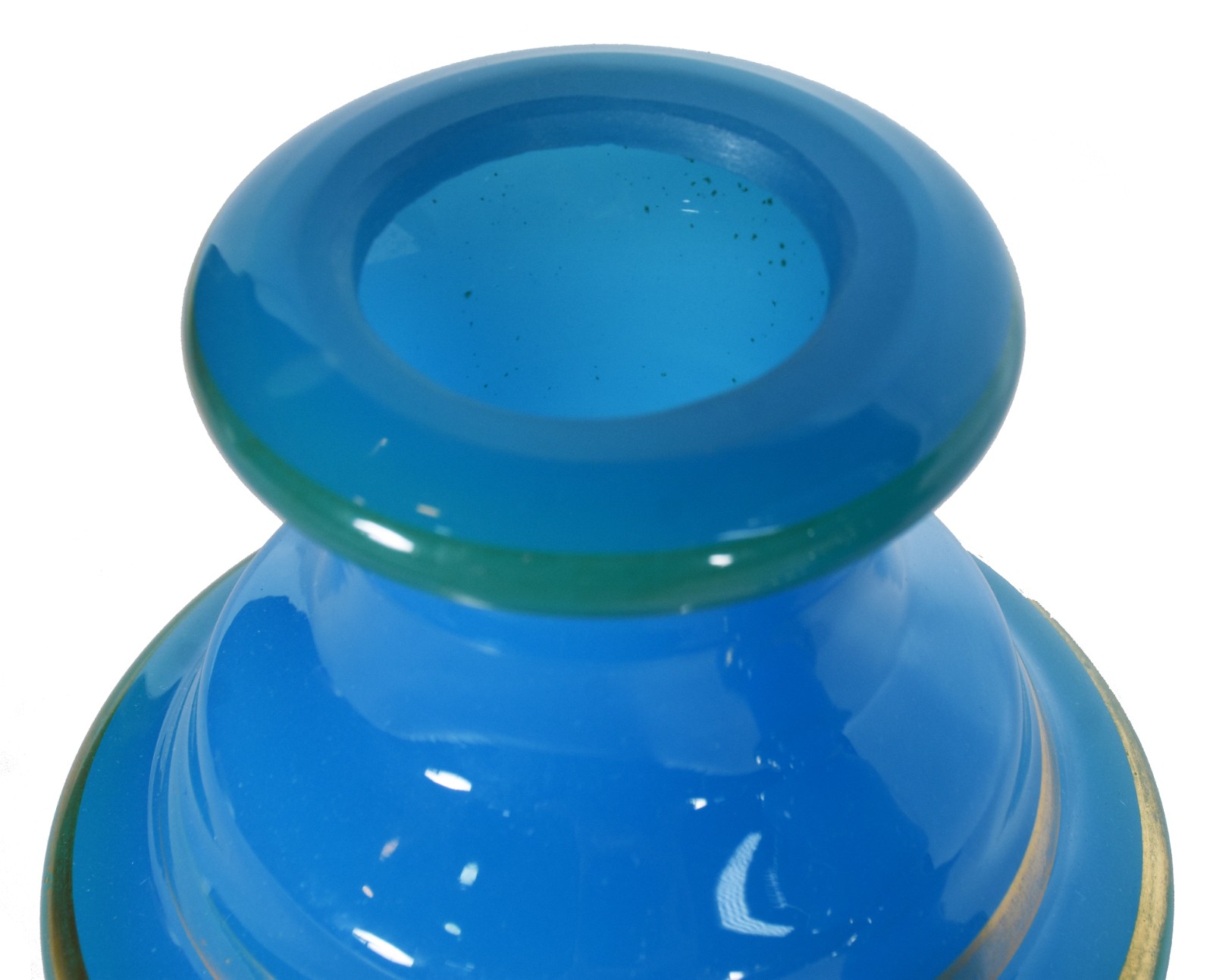 Par de belíssimos vasos de opalina francesa na cor azul turquesa... - foto 7 de 7