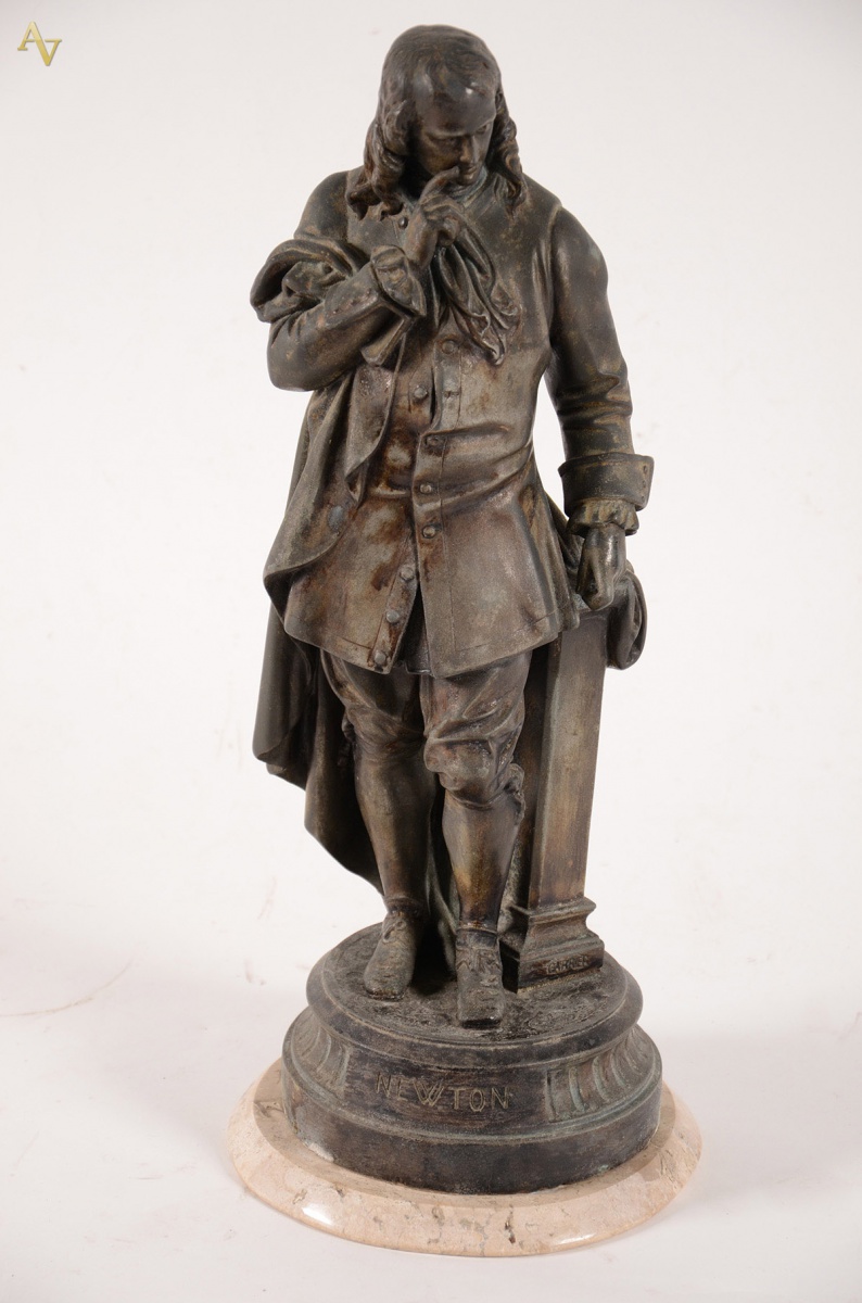 CARRIER - Escultura de bronze repres. Newton, alt.total 51 cm...