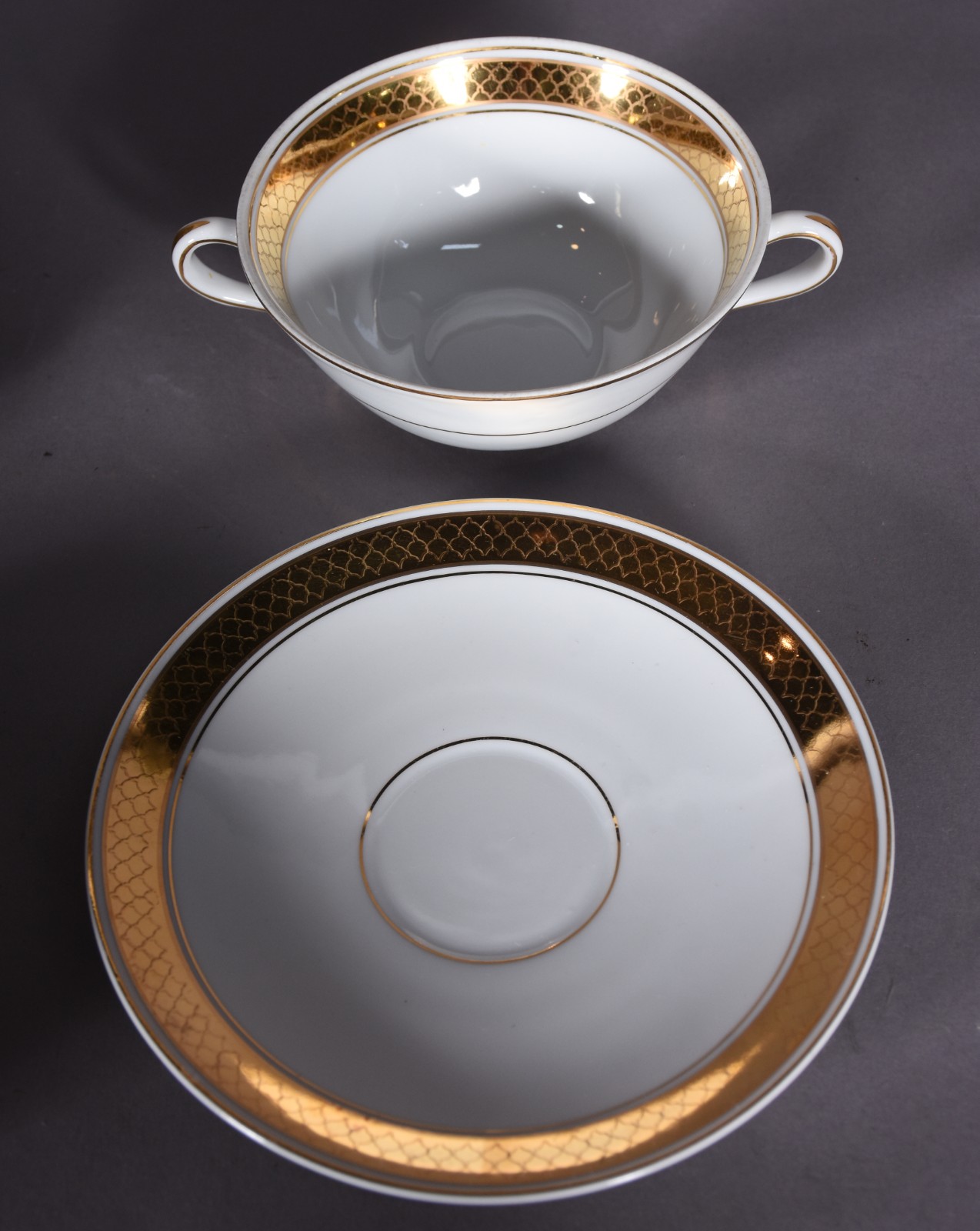 Aparelho de chá, café e jantar de porcelana BRENNAND branco com borda... - foto 7 de 11