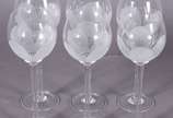 Seis cálices para vinho de cristal com bases fo... - Seis cálices para vinho de cristal com bases foscas na forma de flor.
