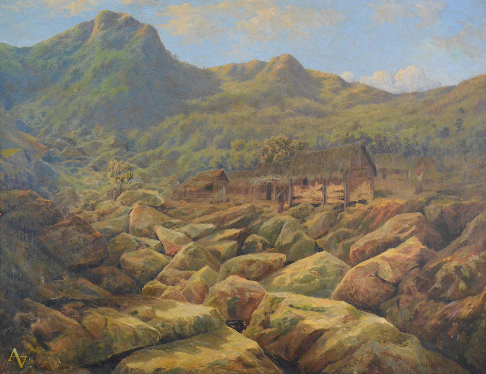 WALTER FEDER - Paisagem - ost - 1.13 x 1.47(no verso carimbo do salão... - foto 1 de 2