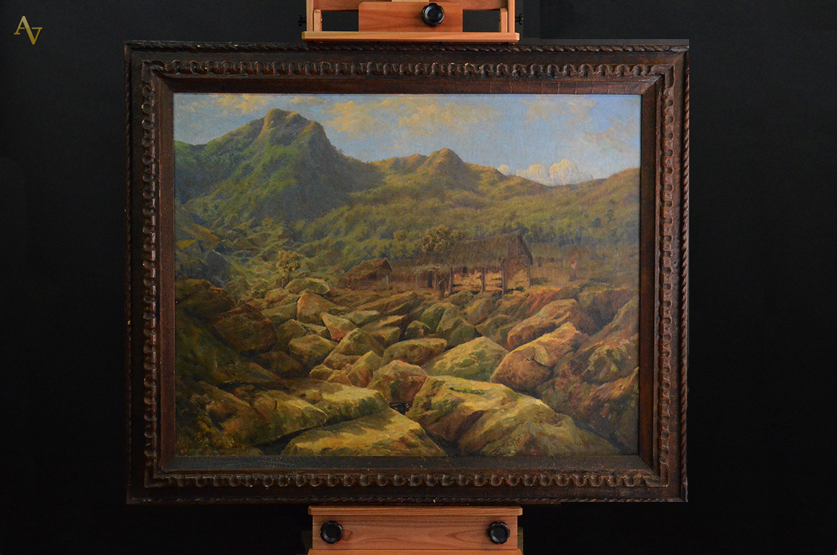 WALTER FEDER - Paisagem - ost - 1.13 x 1.47(no verso carimbo do salão... - foto 2 de 2