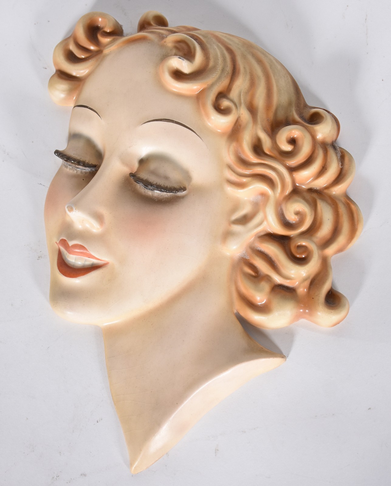 Cabeça de porcelana representando figura feminina "Ri.32" , pequeno... - foto 1 de 3