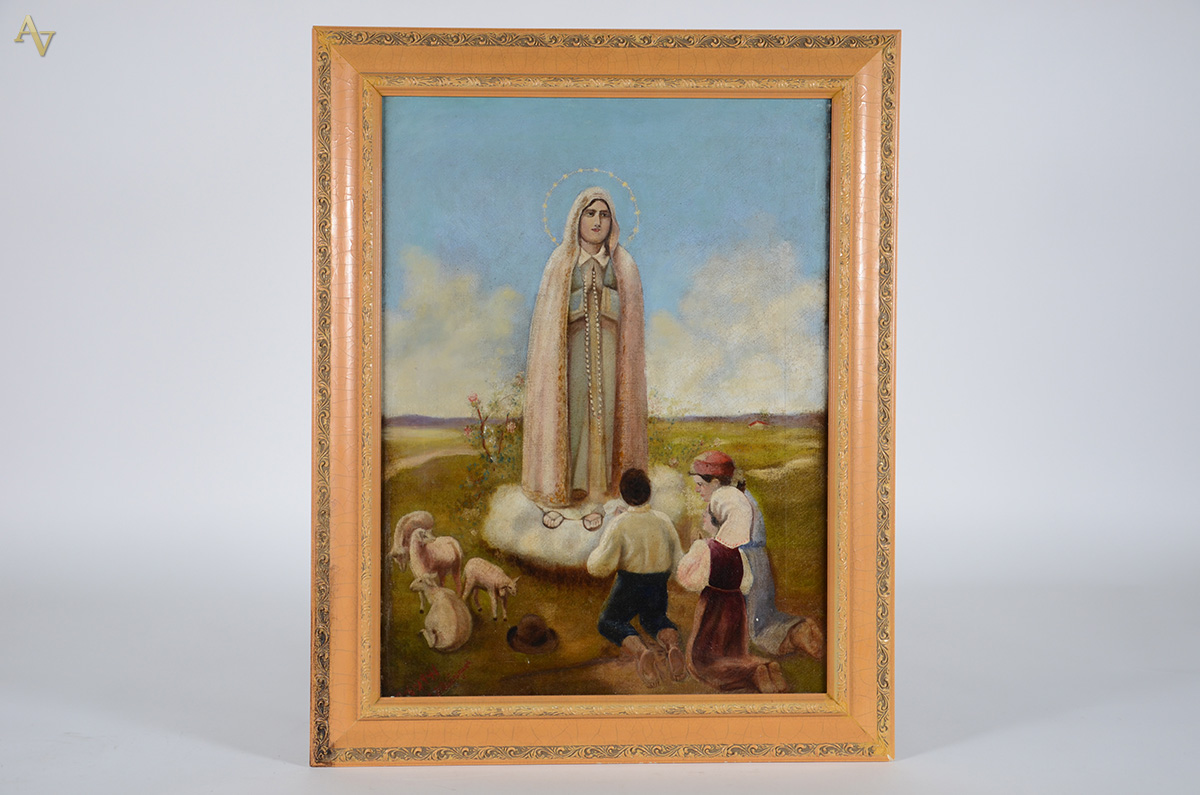 RODRIGUES - Nossa Senhora de Fátima com crianças - ost - 64 x 50... - foto 1 de 3
