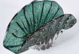 Porta guardanapo de vidro decorativo na cor ver... - Porta guardanapo de vidro decorativo na cor verde com pó de ouro.