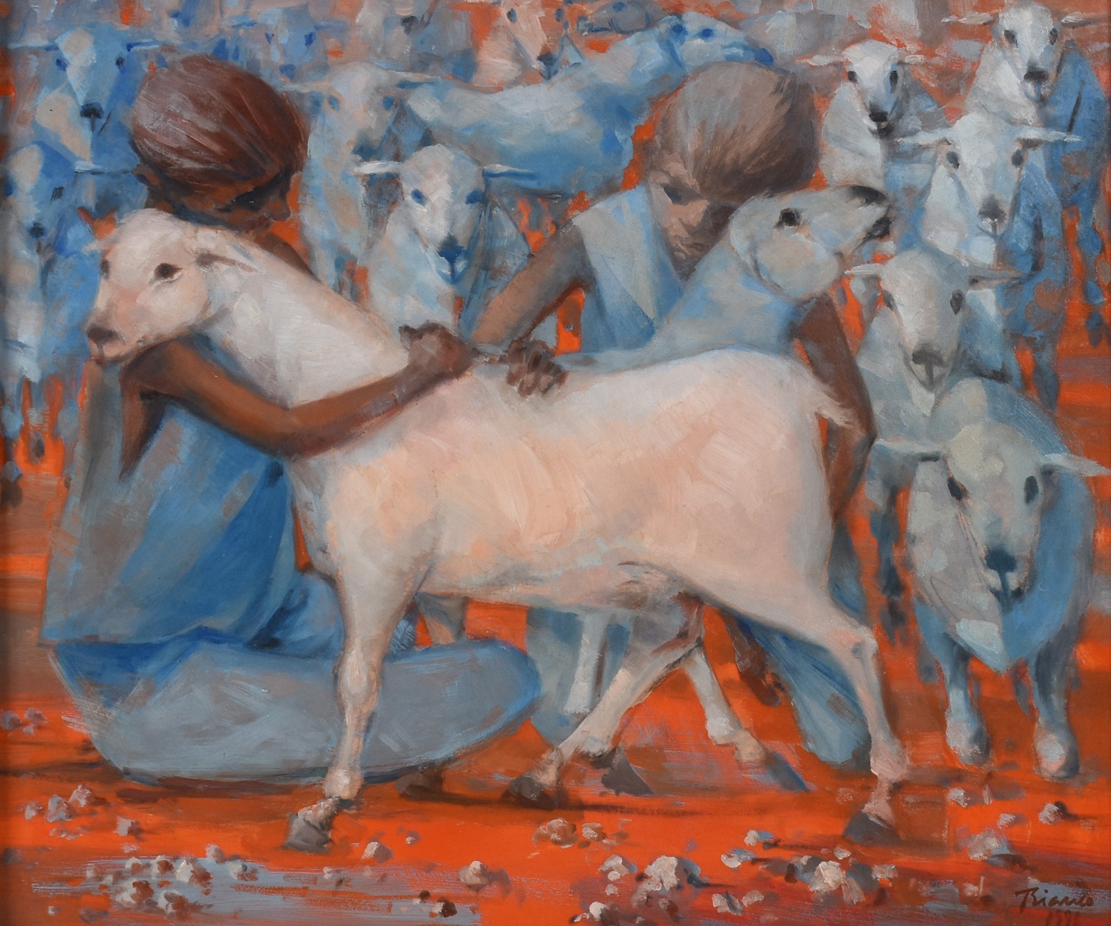Enrico Bianco (1918-2013), Meninos pastores com carneiros - foto 1 de 4