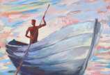 MARCELLO COSTA, Barqueiro - Acrílico sobre tela.