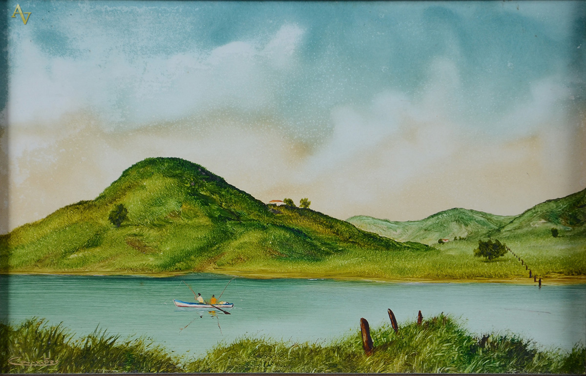 EDUARDO CAMÕES - Pescador de rio - ose - 1984 - 17 x 26. - foto 1 de 2