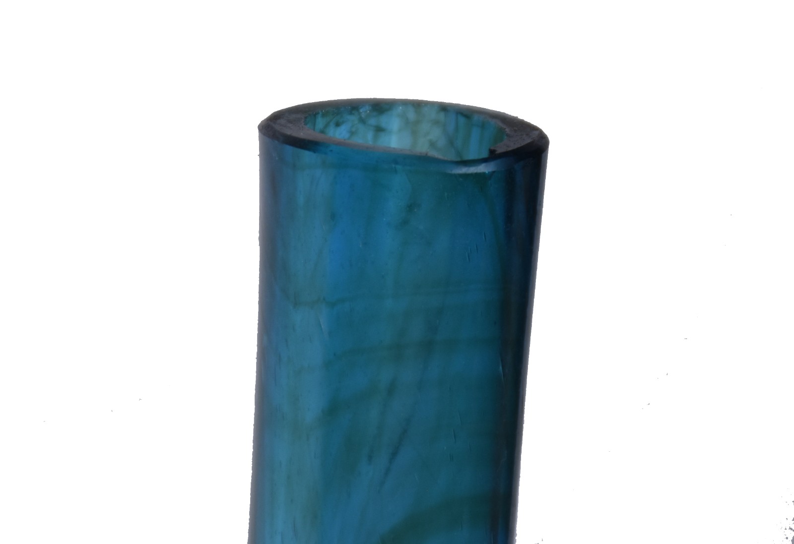 Dois vasos decorativos de vidro na cor azul, anos 60. (pequeno... - foto 4 de 5