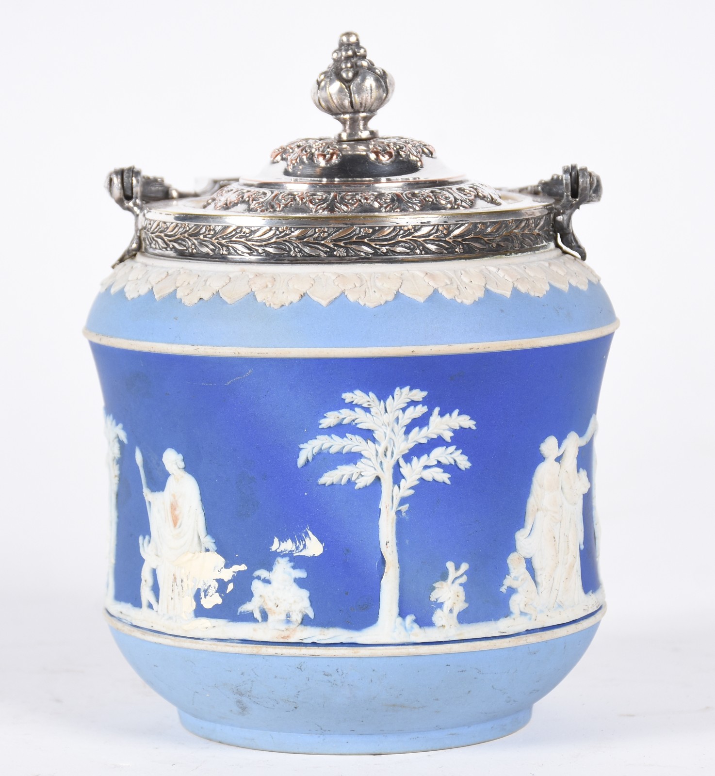 Bomboniere de biscuit ingles Wedgwood em azul e branco, decorado com... - foto 1 de 5