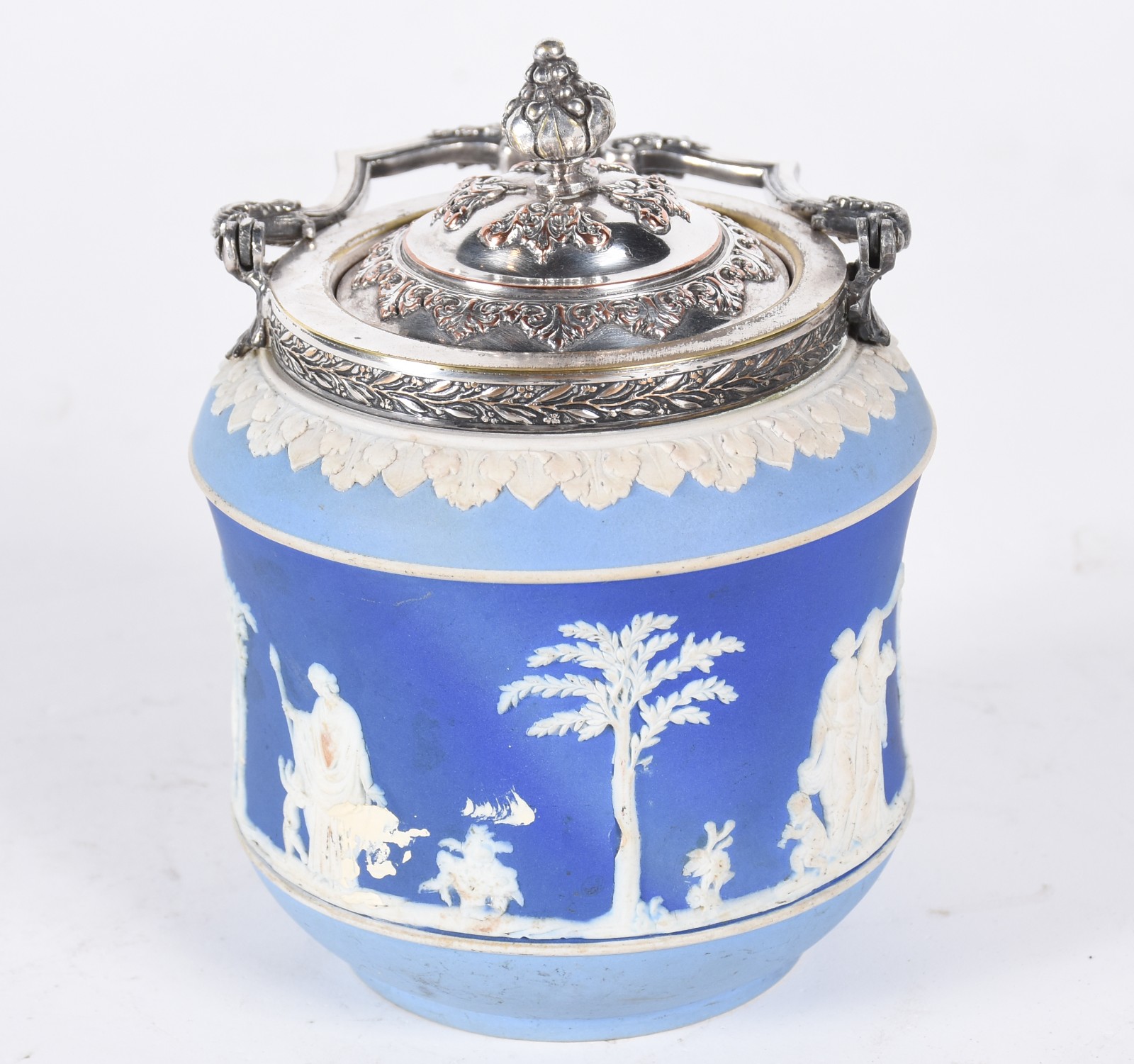 Bomboniere de biscuit ingles Wedgwood em azul e branco, decorado com... - foto 2 de 5
