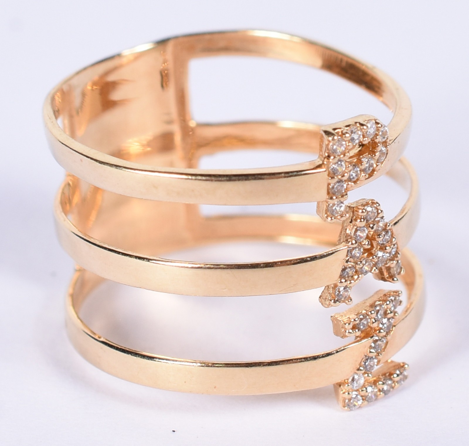 Anel de ouro 18k contraste 750 descrito PAZ, aro 21 (Por motivos de... - foto 2 de 3