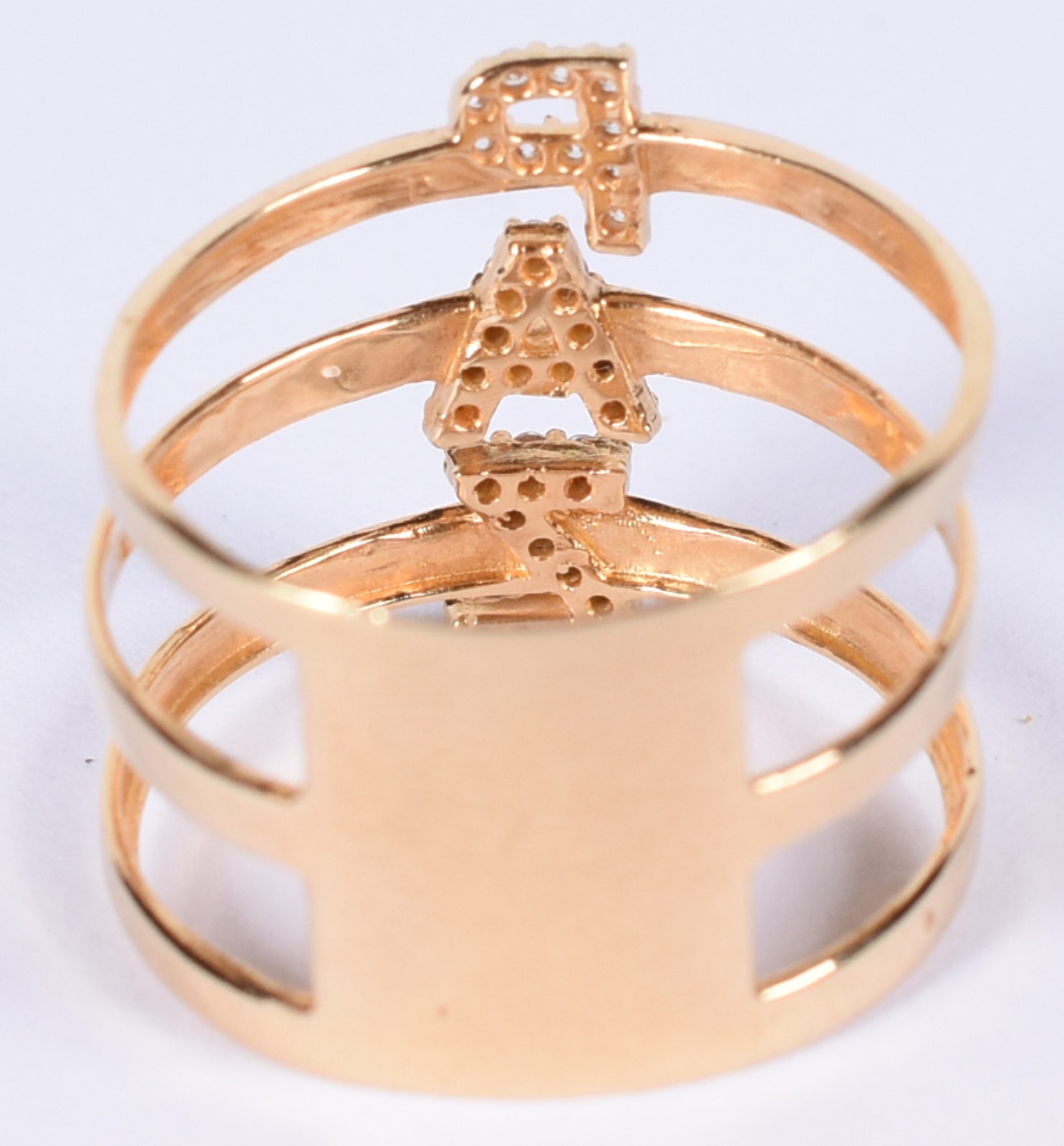 Anel de ouro 18k contraste 750 descrito PAZ, aro 21 (Por motivos de... - foto 3 de 3