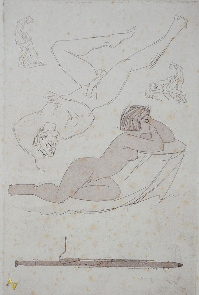 FLORIANO TEIXEIRA - Erótico - gravura - P. A - 1996 - 36 X 25. - foto 1 de 2