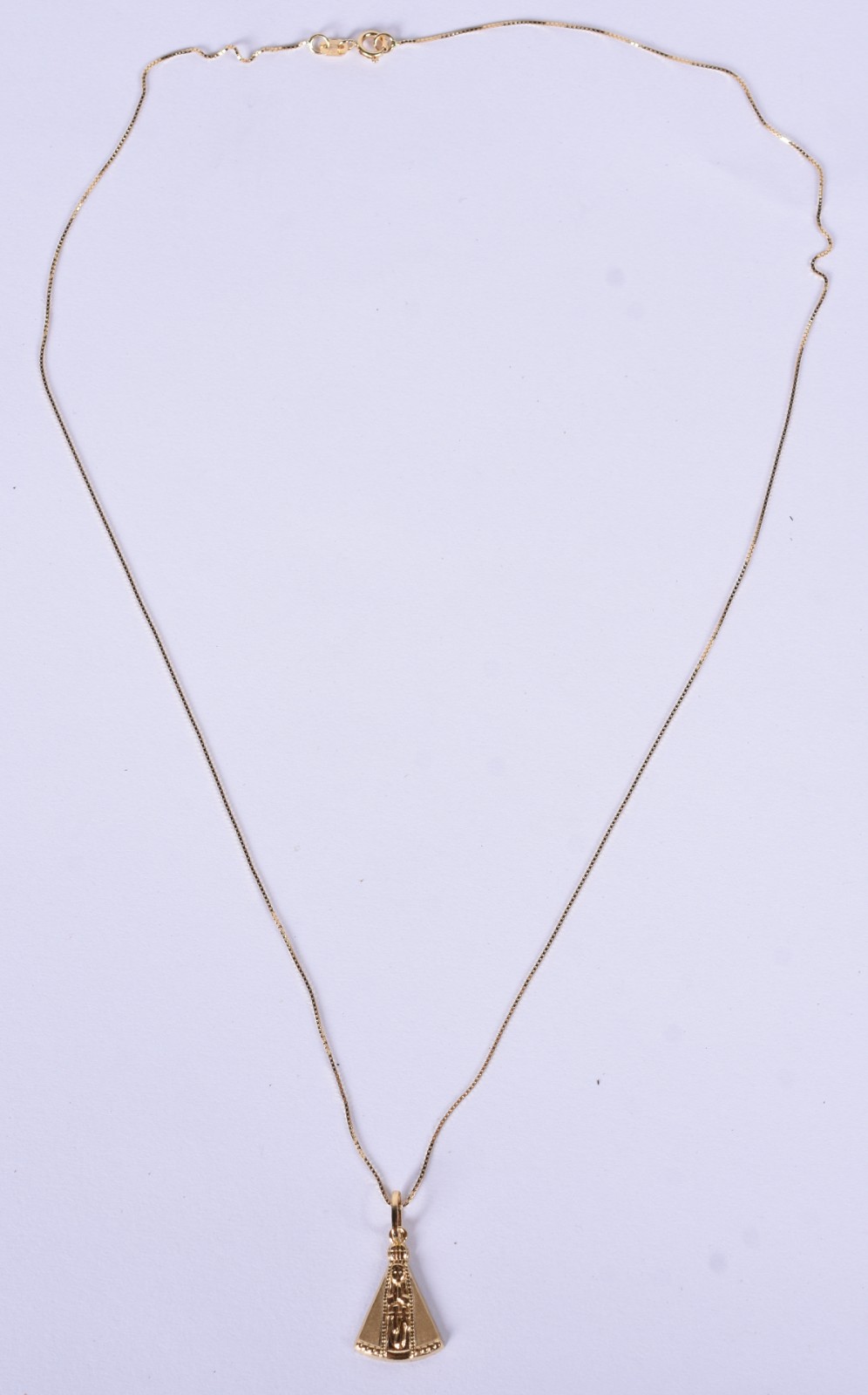 Colar de ouro 18k contraste 750 com pingente de Nossa Senhora... - foto 2 de 4