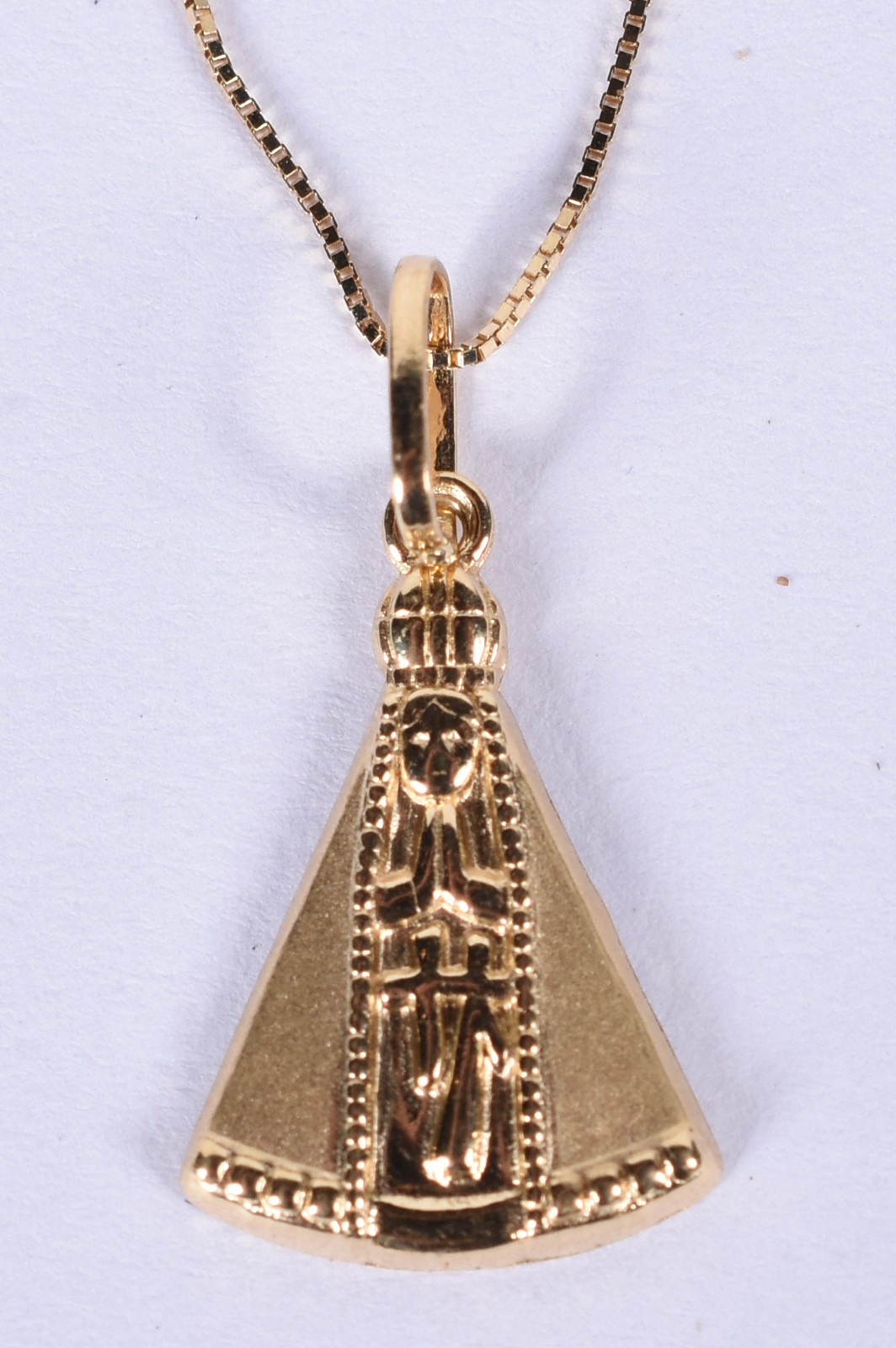 Colar de ouro 18k contraste 750 com pingente de Nossa Senhora... - foto 3 de 4