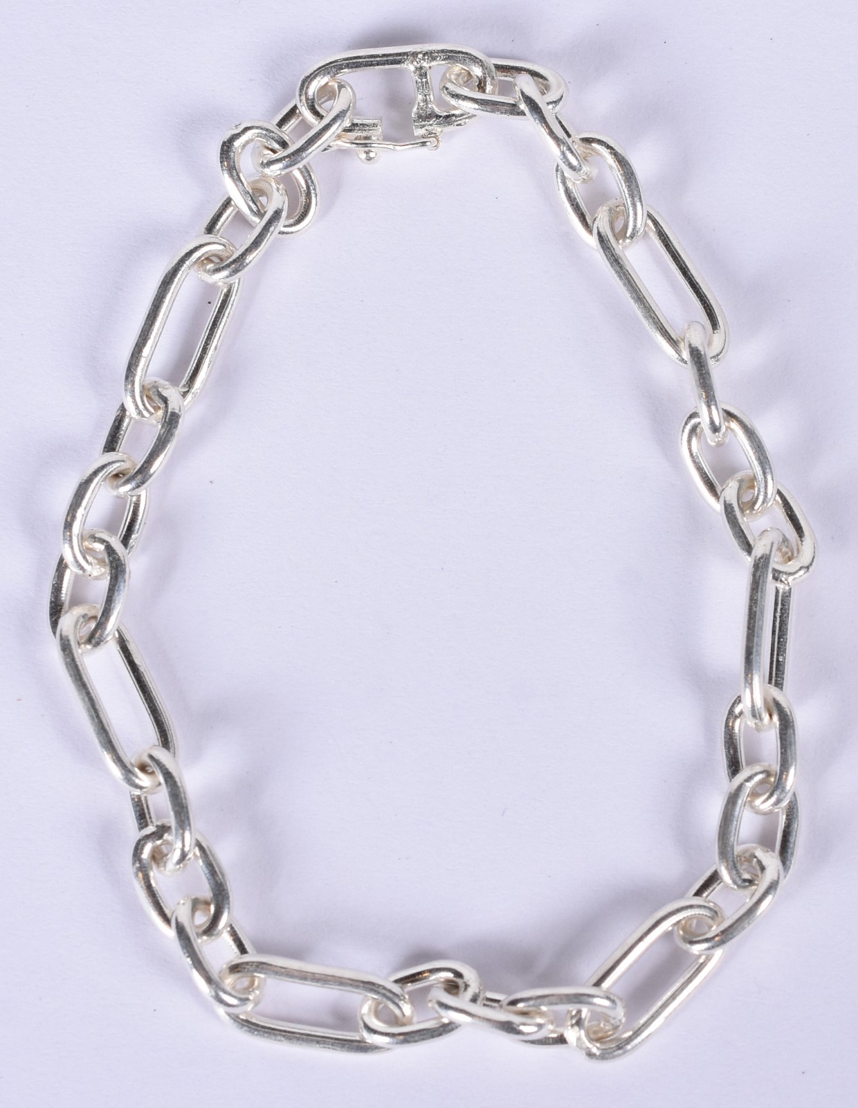 Pulseira de prata contraste 925 mls modelo cadeado (Por motivos de... - foto 1 de 3