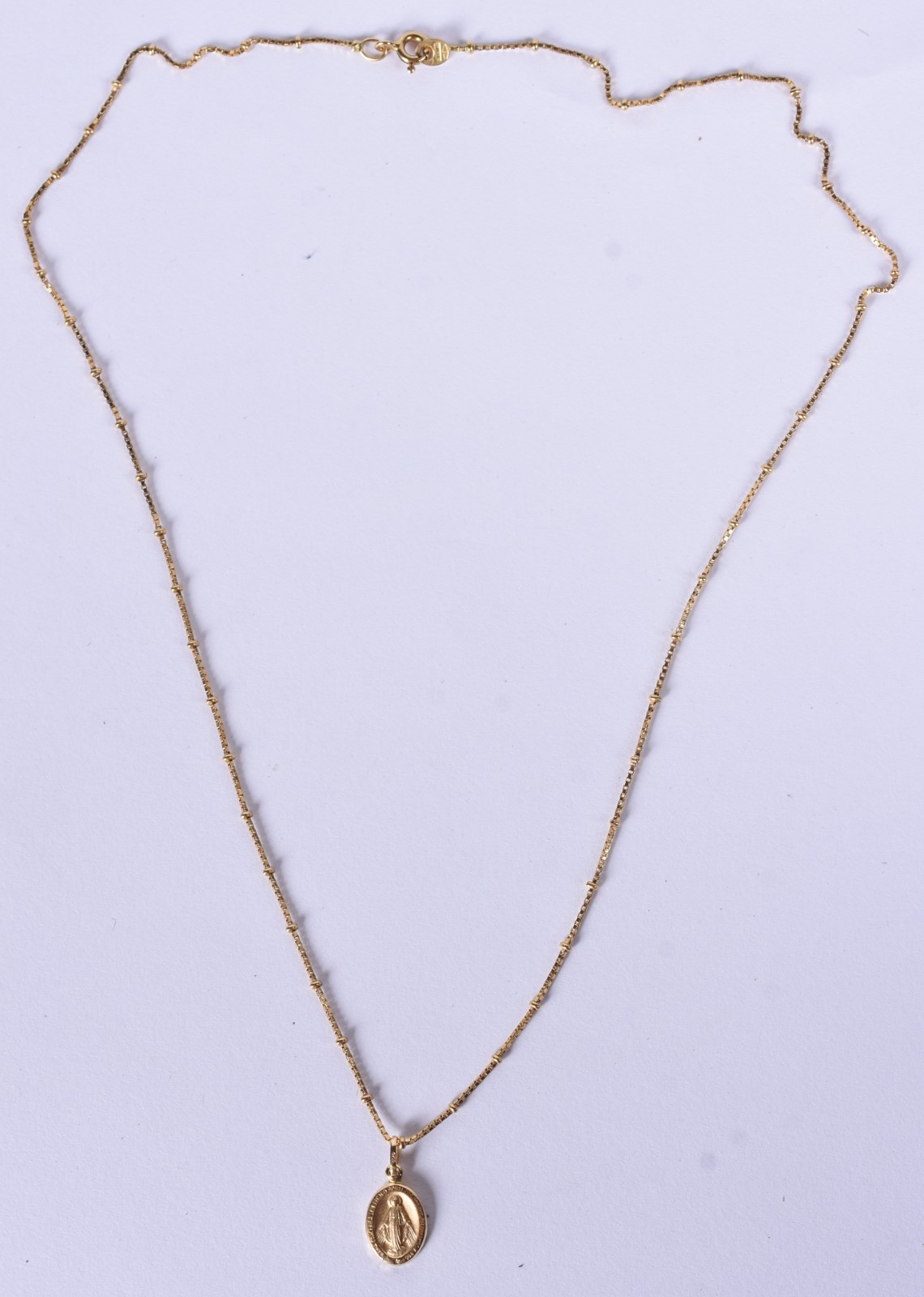 Colar de ouro 18k contraste 750 com bolinhas e pingente Sacro (Por... - foto 2 de 4