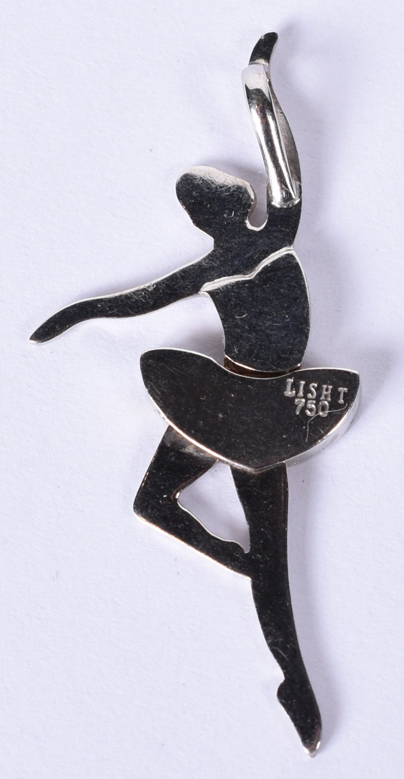 Pingente de ouro branco contraste 750 com 9 brilhantes (Por motivos... - foto 4 de 5