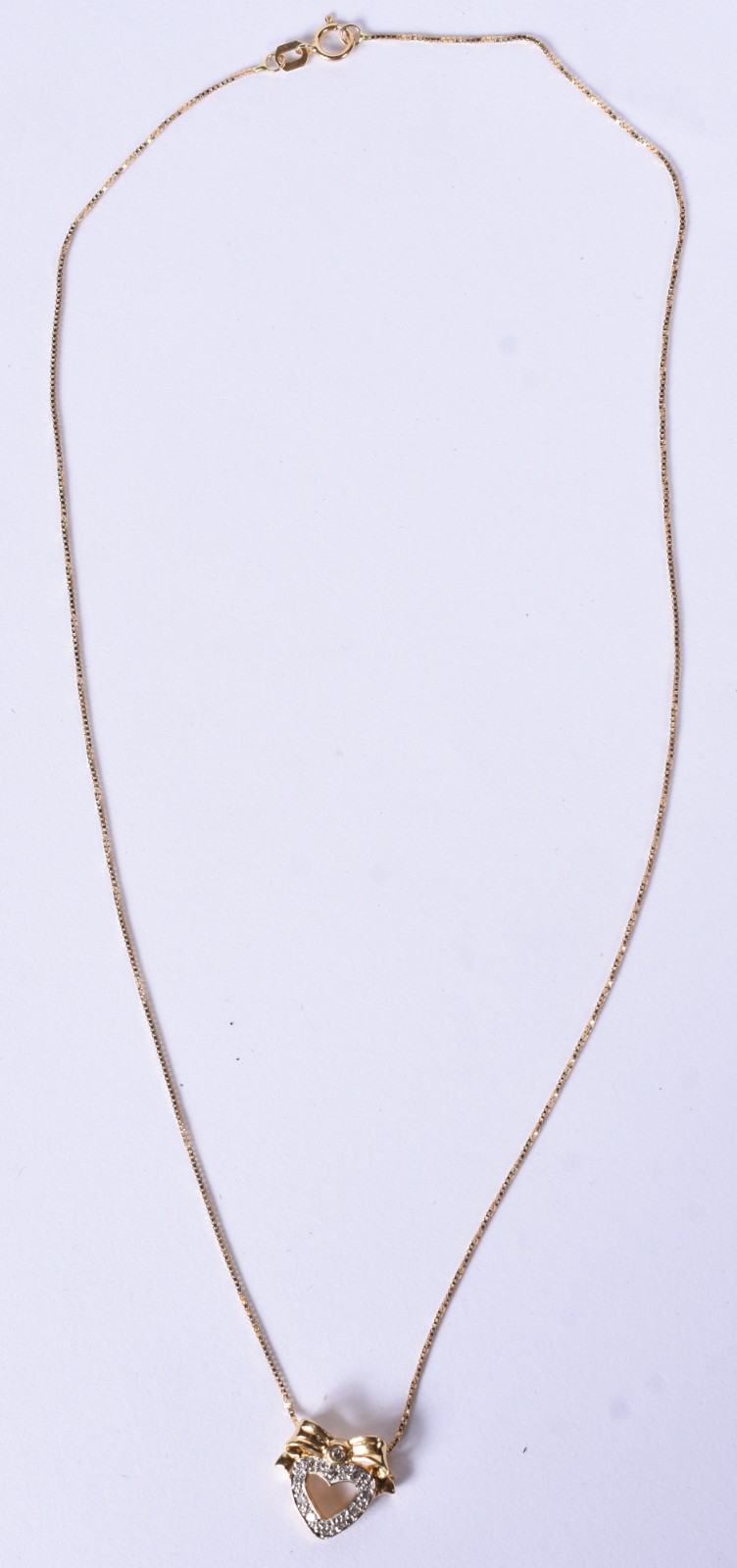Colar de ouro 18k contraste 750, pingente em forma de coração com... - foto 2 de 5