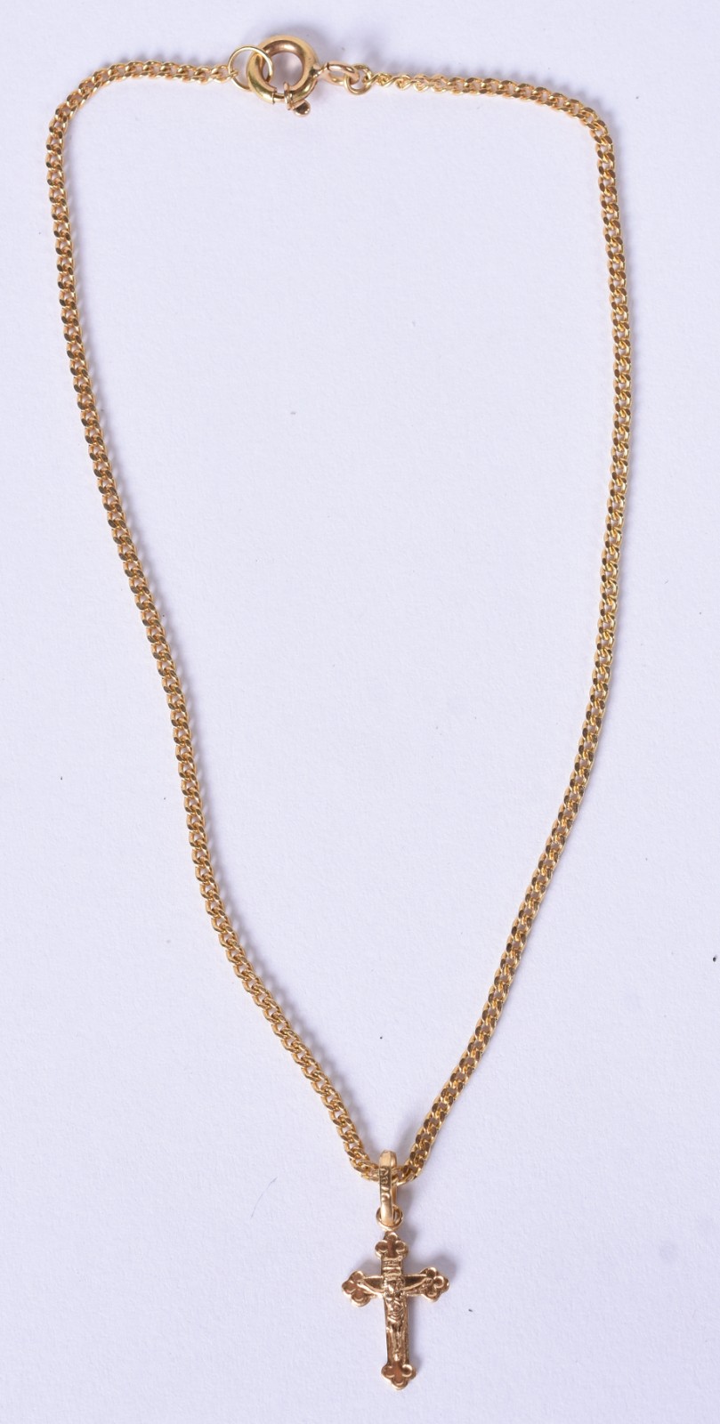 Tornozoleira de ouro 18 k com pendente em forma de crucifixo (Por... - foto 2 de 4