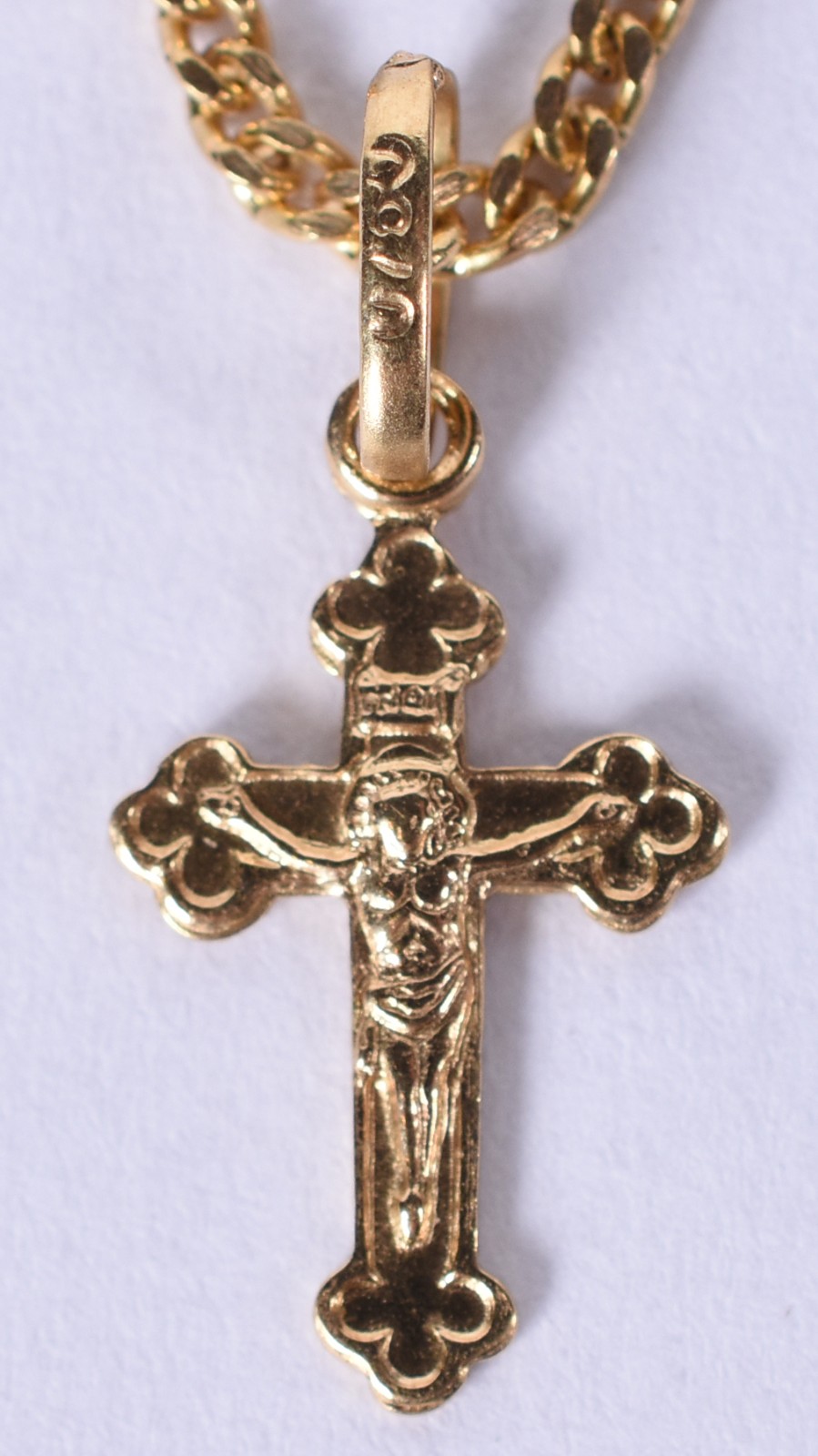 Tornozoleira de ouro 18 k com pendente em forma de crucifixo (Por... - foto 3 de 4