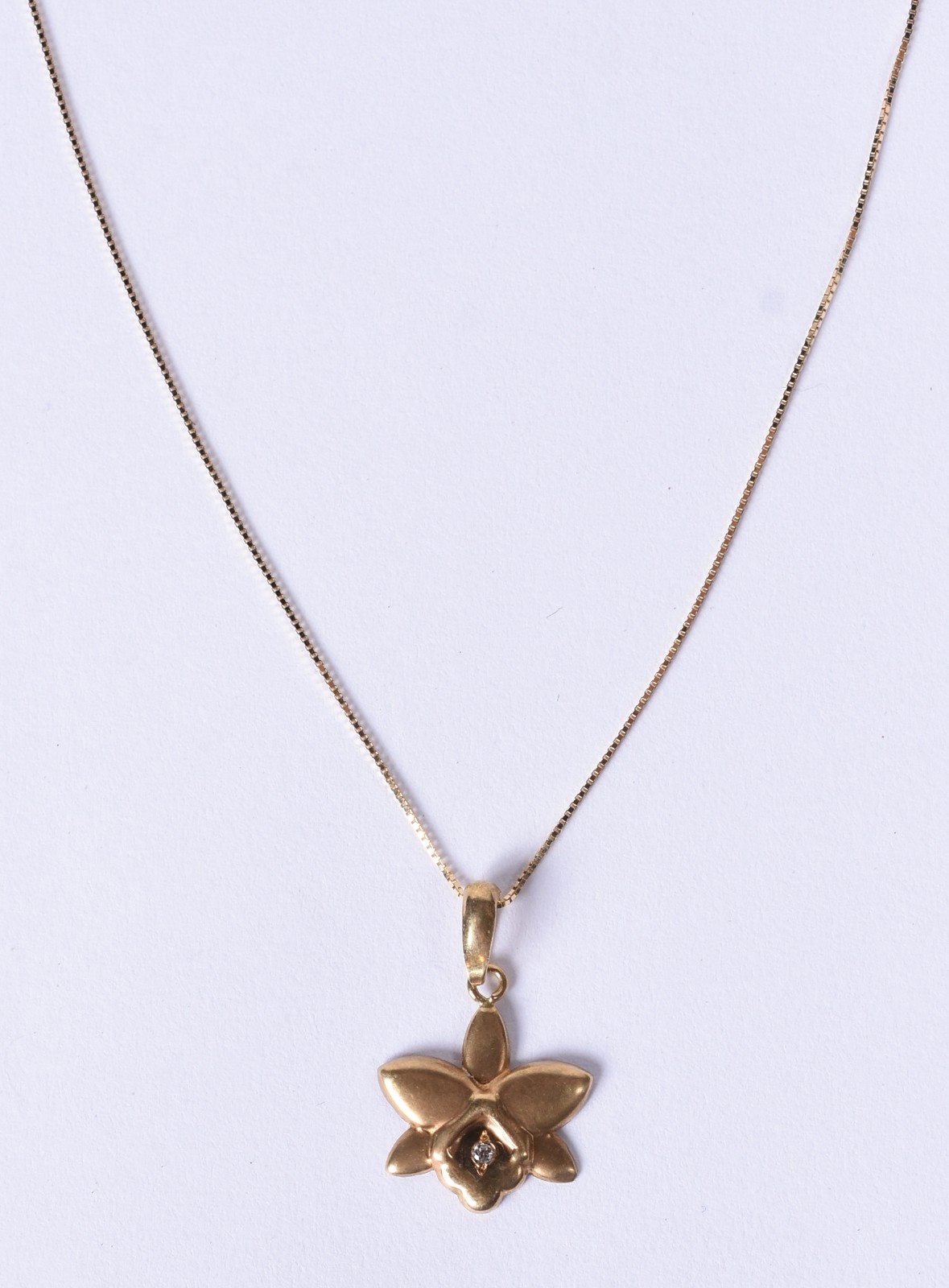 Colar de ouro 18k contraste 750 com pingente com brilhante (Por... - foto 1 de 5