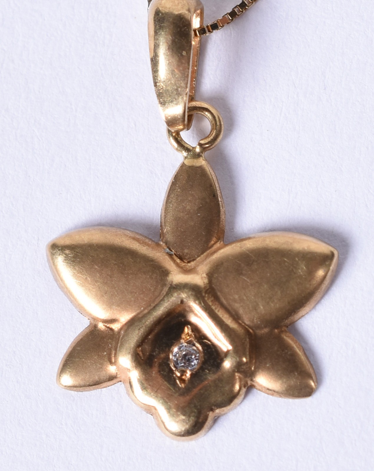 Colar de ouro 18k contraste 750 com pingente com brilhante (Por... - foto 3 de 5
