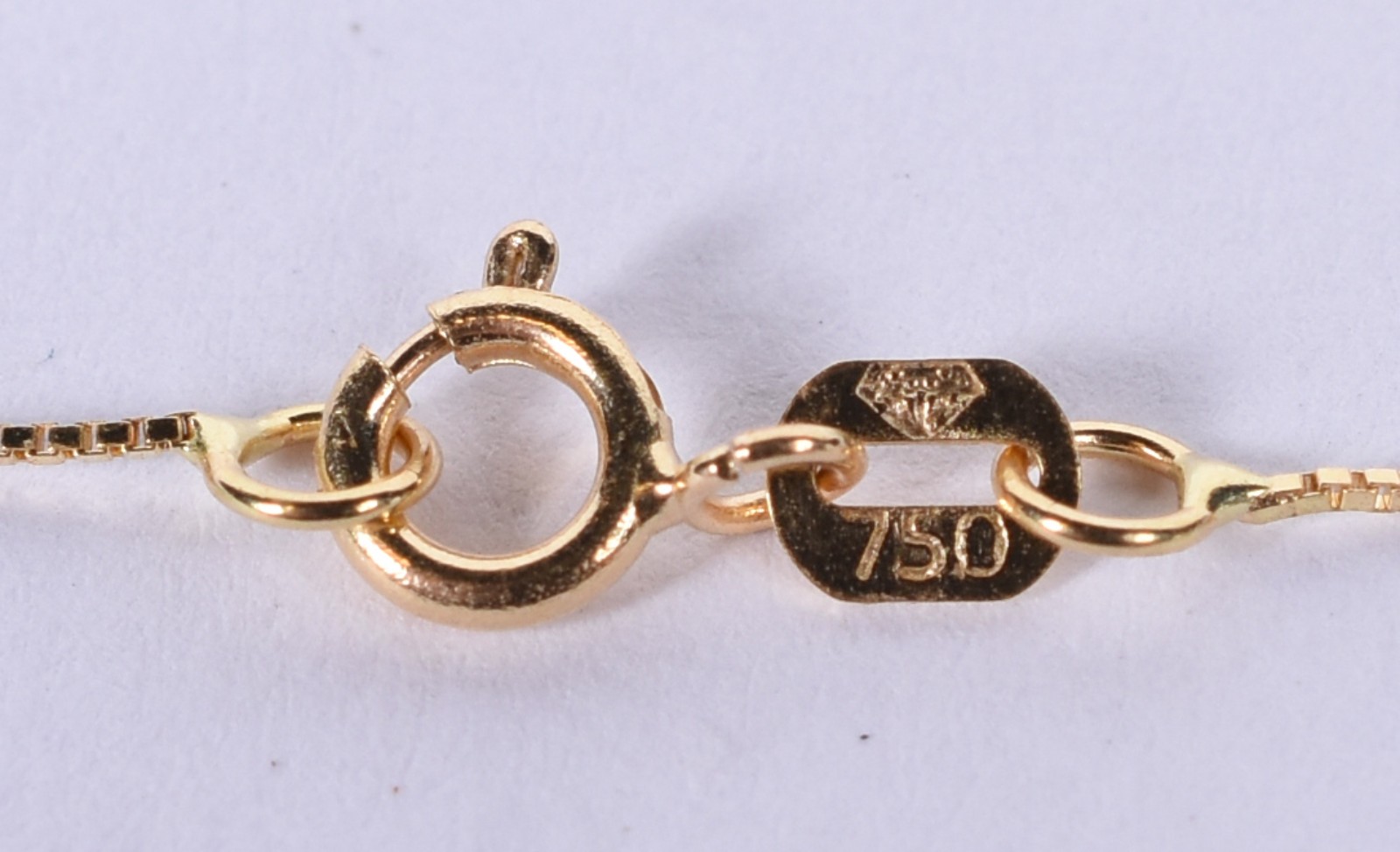 Colar de ouro 18k contraste 750 com pingente com brilhante (Por... - foto 5 de 5