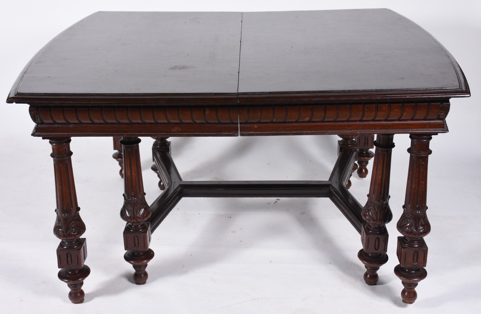 Antigo conjunto de Mesa de jantar de madeira nobre, elástica, com 4... - foto 2 de 9