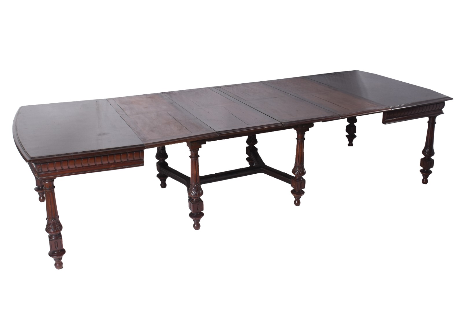 Antigo conjunto de Mesa de jantar de madeira nobre, elástica, com 4... - foto 3 de 9