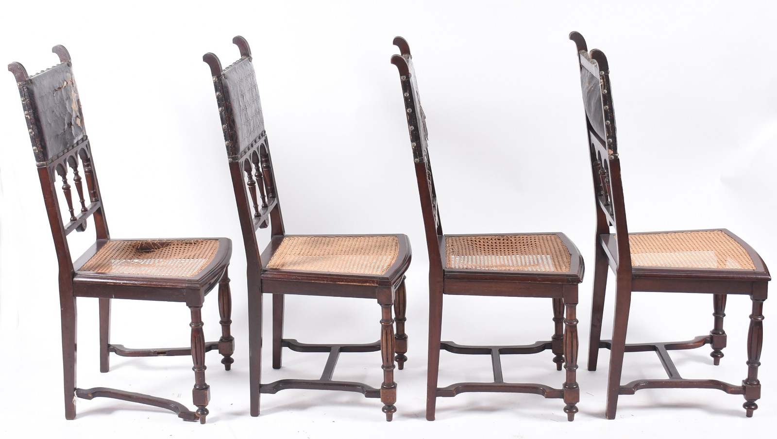 Antigo conjunto de Mesa de jantar de madeira nobre, elástica, com 4... - foto 6 de 9